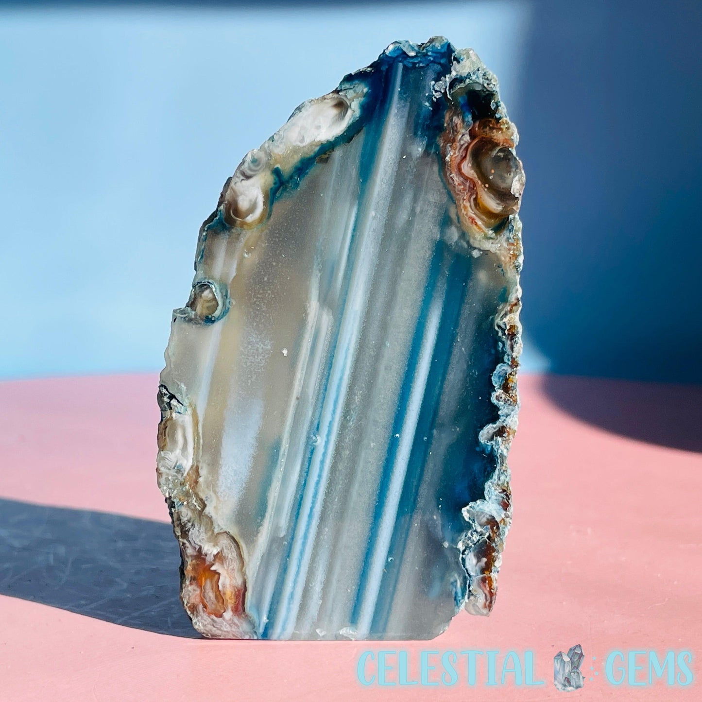 Blue Agate Small Semi-Polished Freeform