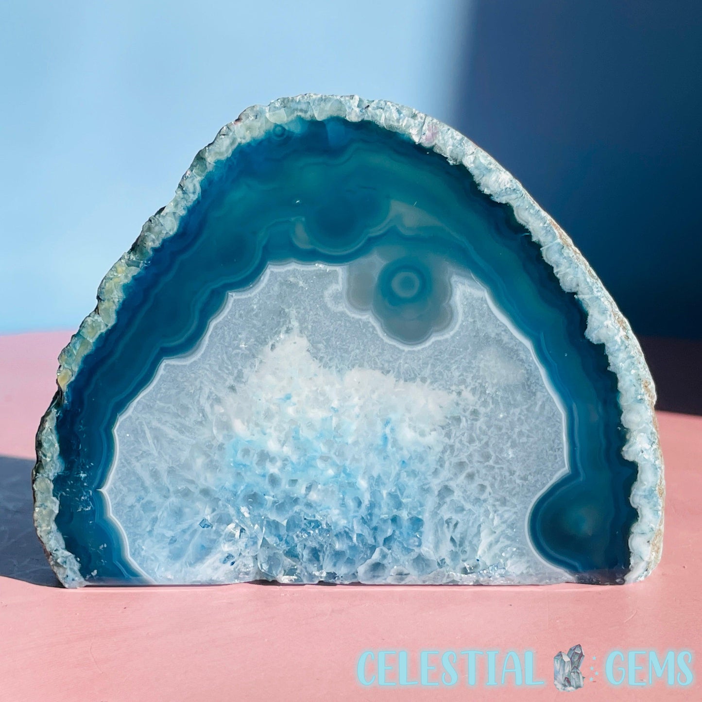 Blue Agate Small Semi-Polished Freeform