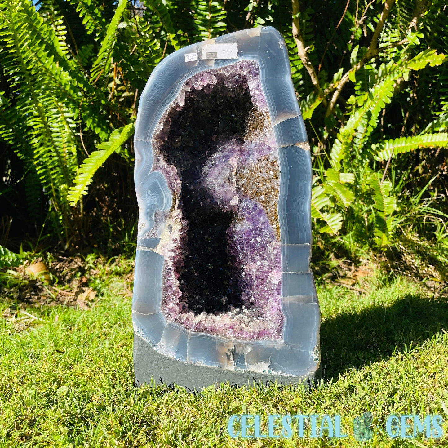 Dark Amethyst + Agate Large Geode Cave (Video)