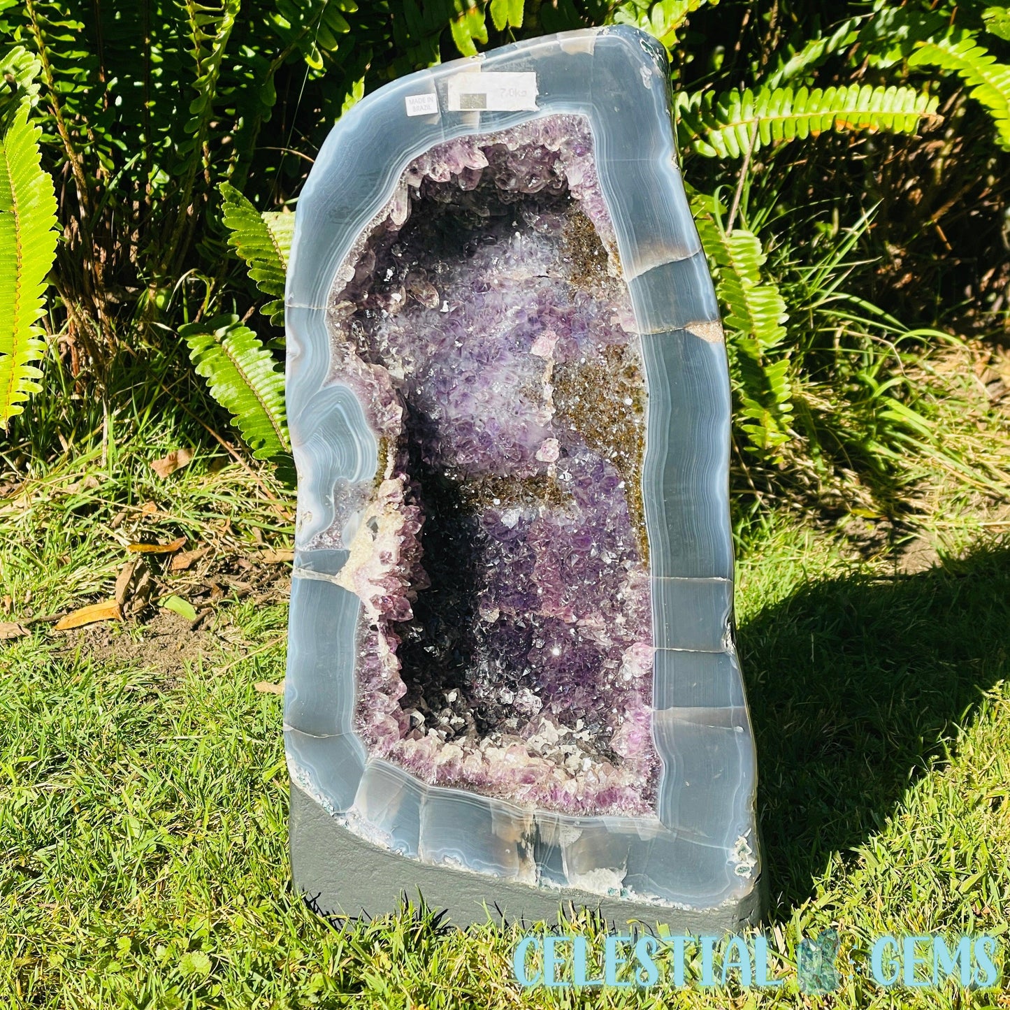 Dark Amethyst + Agate Large Geode Cave (Video)