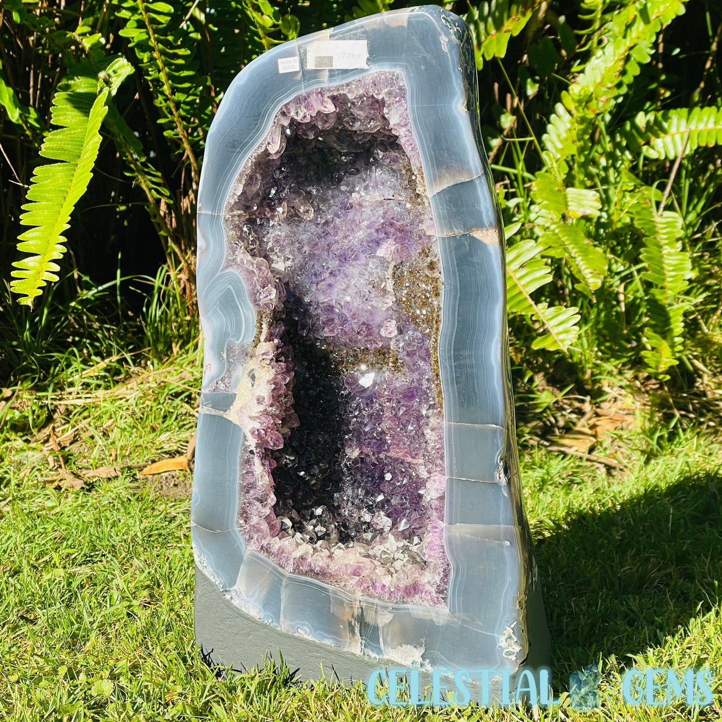 Dark Amethyst + Agate Large Geode Cave (Video)