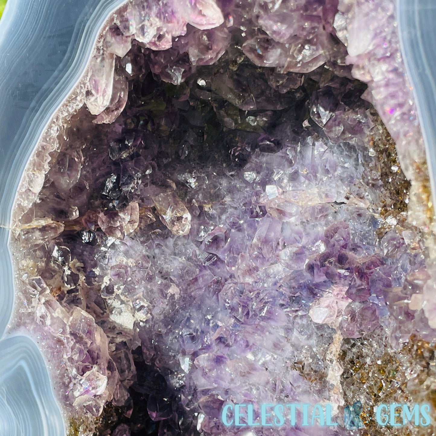 Dark Amethyst + Agate Large Geode Cave (Video)