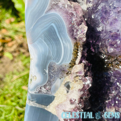 Dark Amethyst + Agate Large Geode Cave (Video)