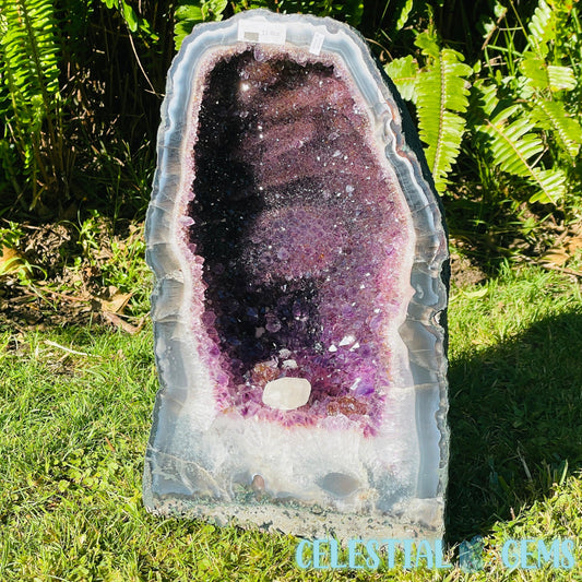 Dark Amethyst + UV Calcite Large Geode Cave (Video)