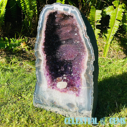 Dark Amethyst + UV Calcite Large Geode Cave (Video)