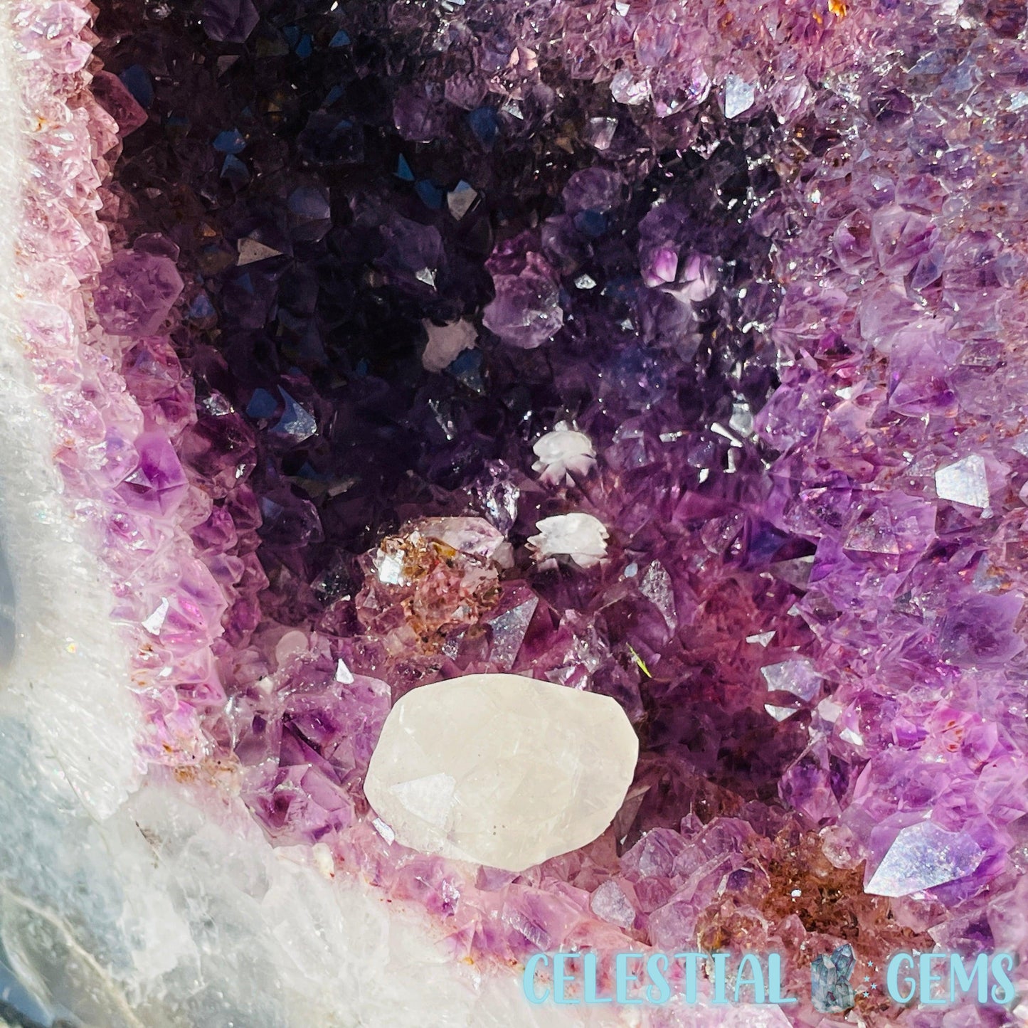 Dark Amethyst + UV Calcite Large Geode Cave (Video)