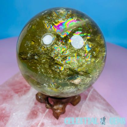 High Quality Brazilian Citrine Large Sphere (Full of Rainbows!)