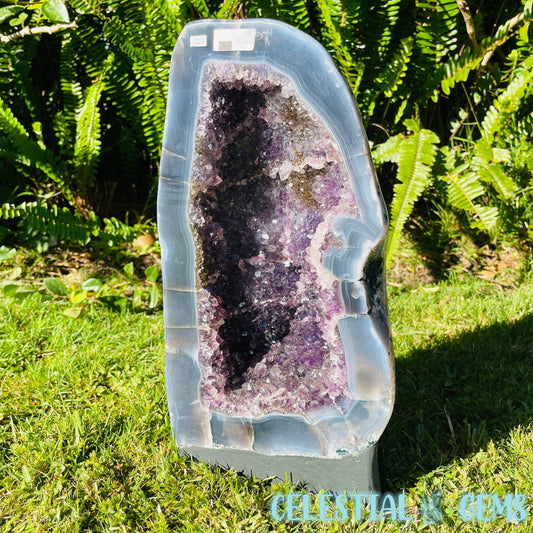 Dark Amethyst + Agate Large Geode Cave (Video)