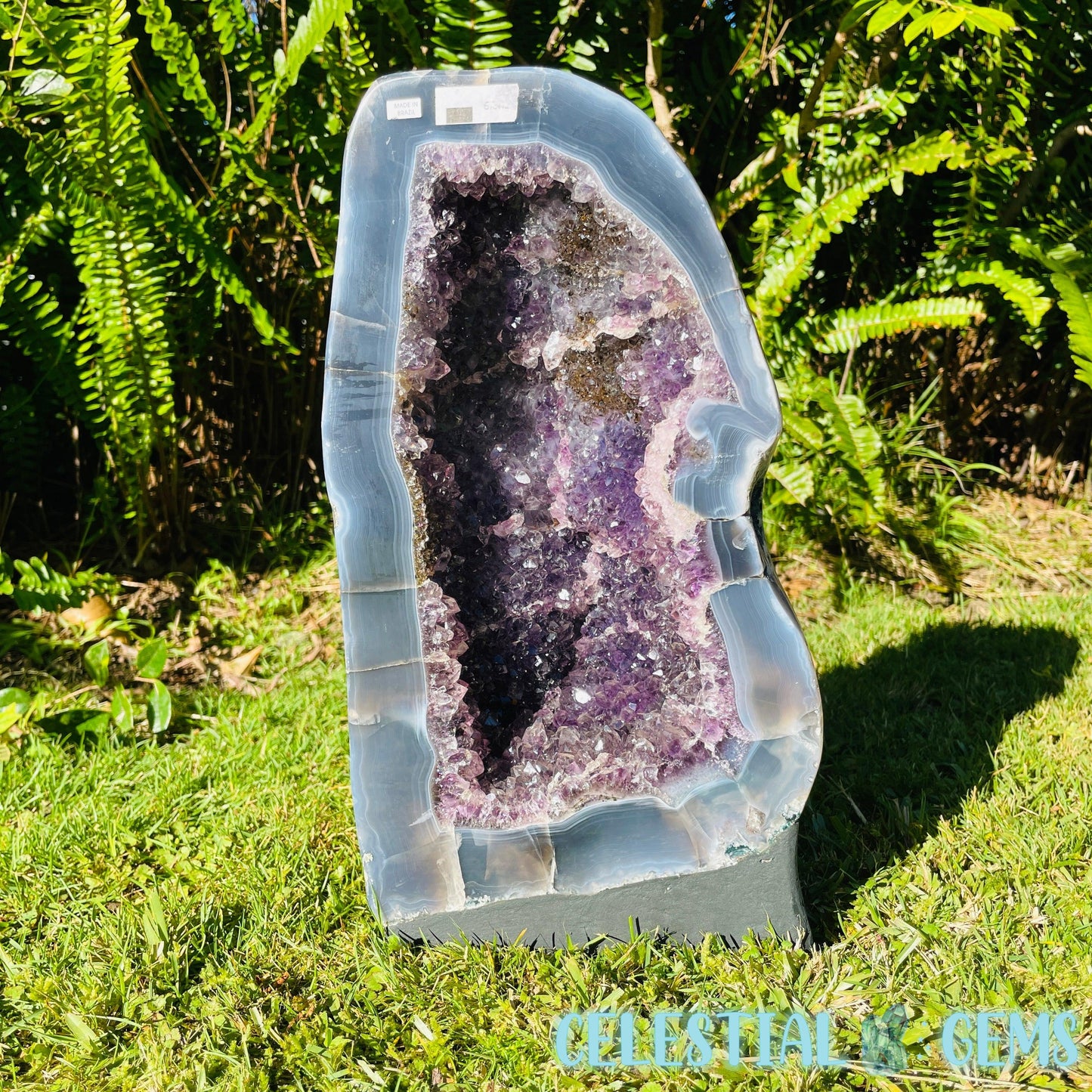 Dark Amethyst + Agate Large Geode Cave (Video)