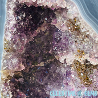 Dark Amethyst + Agate Large Geode Cave (Video)