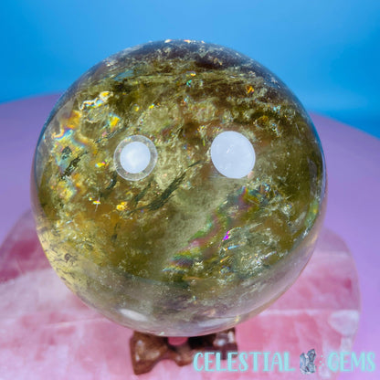 High Quality Brazilian Citrine Large Sphere (Full of Rainbows!)