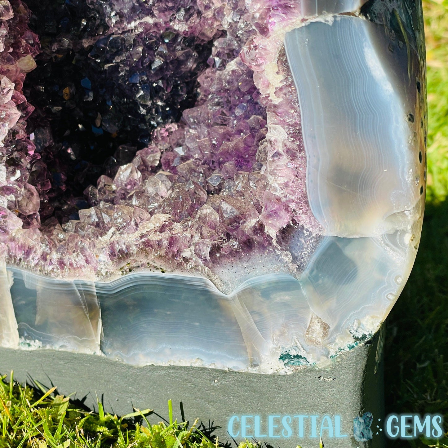 Dark Amethyst + Agate Large Geode Cave (Video)