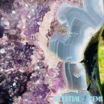 Dark Amethyst + Agate Large Geode Cave (Video)