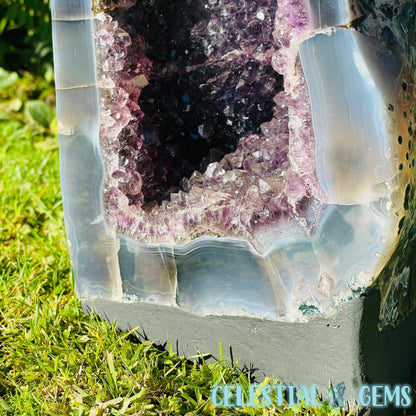 Dark Amethyst + Agate Large Geode Cave (Video)