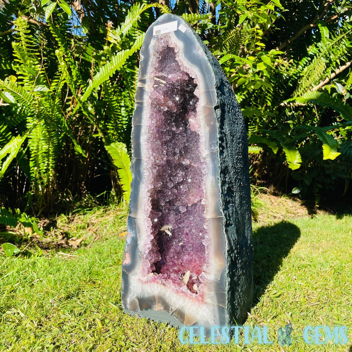 Dark Amethyst + UV Calcite Large Geode Cave (Video)