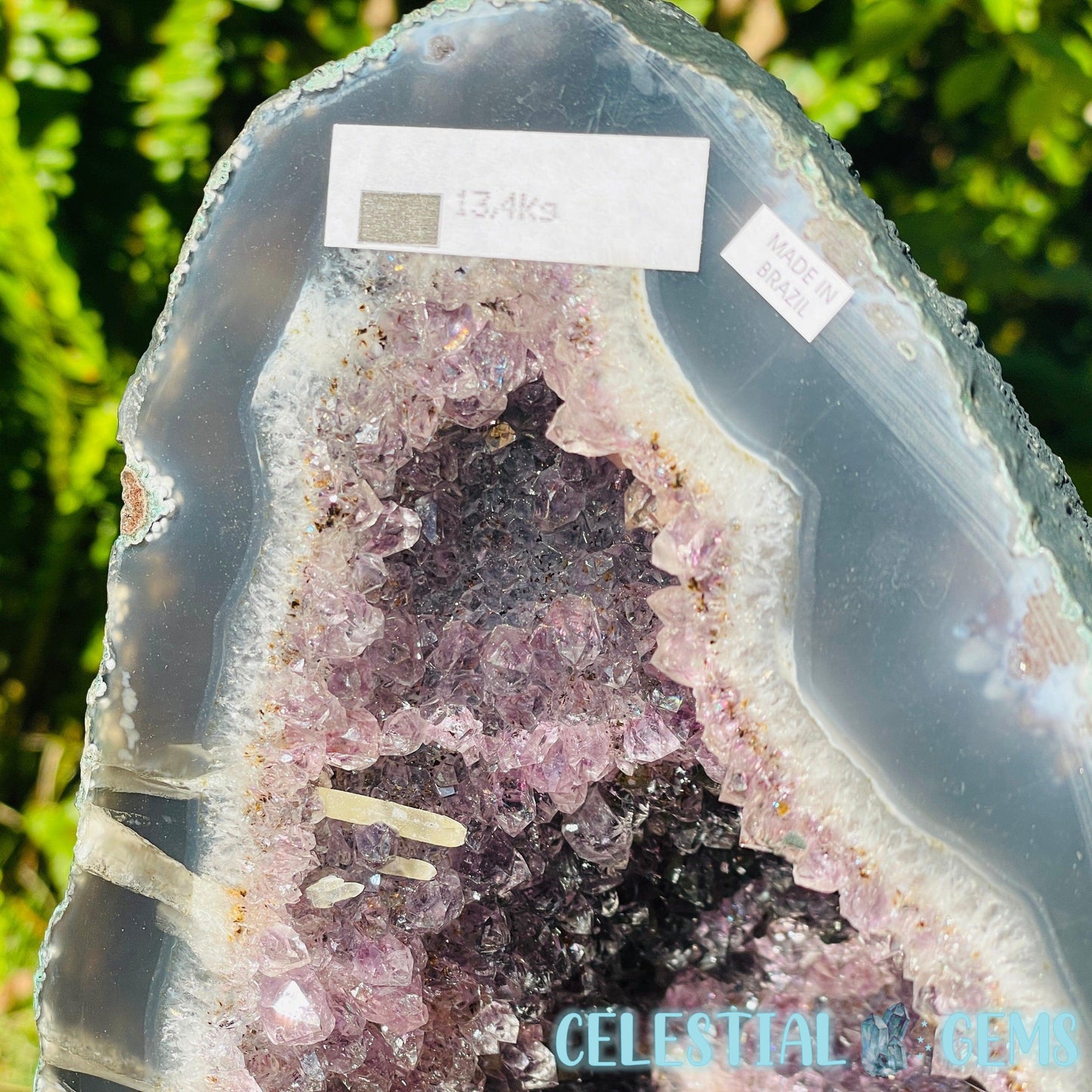 Dark Amethyst + UV Calcite Large Geode Cave (Video)