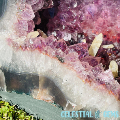 Dark Amethyst + UV Calcite Large Geode Cave (Video)