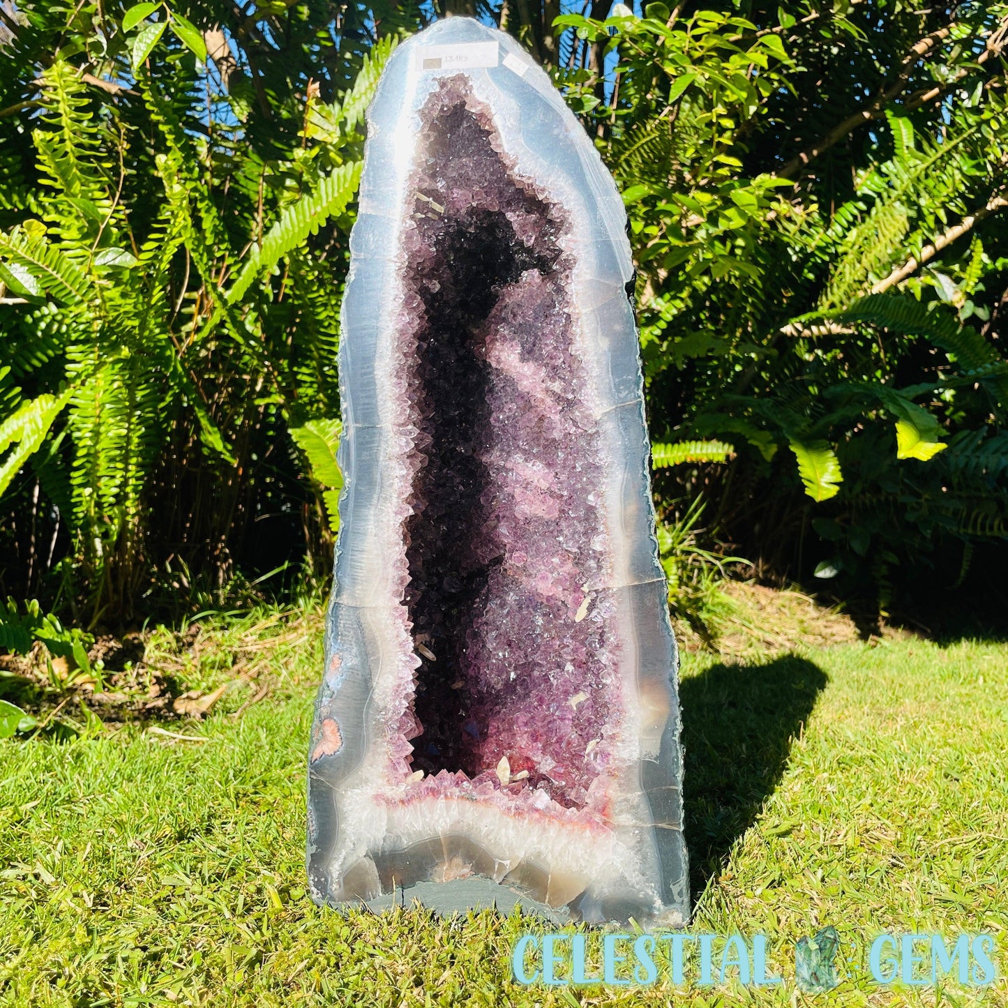 Dark Amethyst + UV Calcite Large Geode Cave (Video)