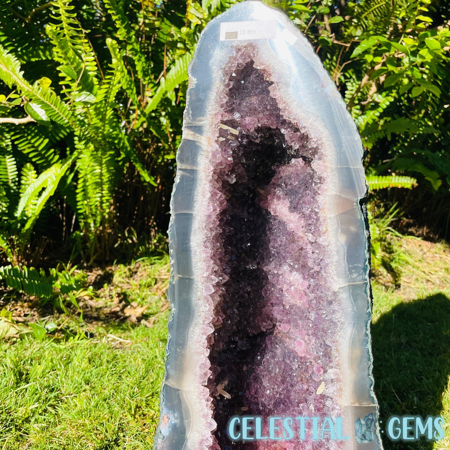 Dark Amethyst + UV Calcite Large Geode Cave (Video)