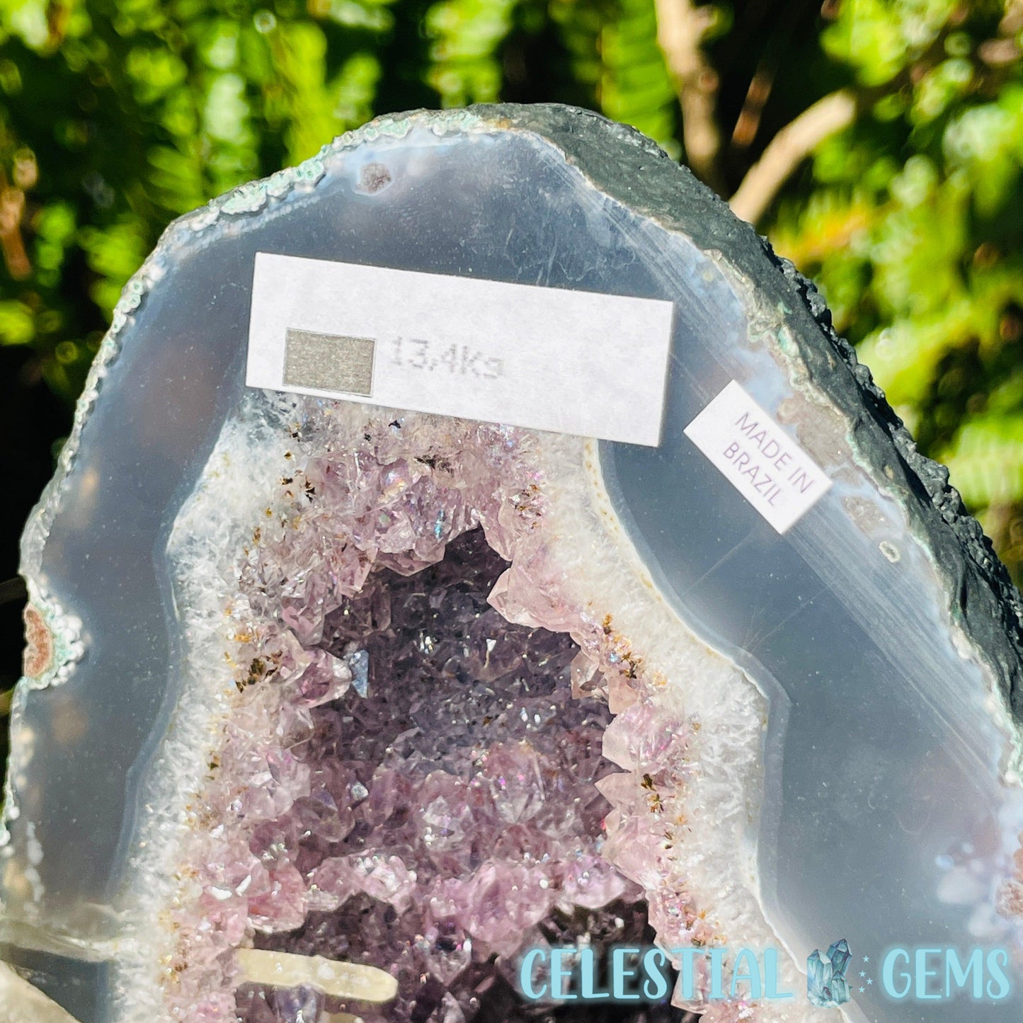 Dark Amethyst + UV Calcite Large Geode Cave (Video)