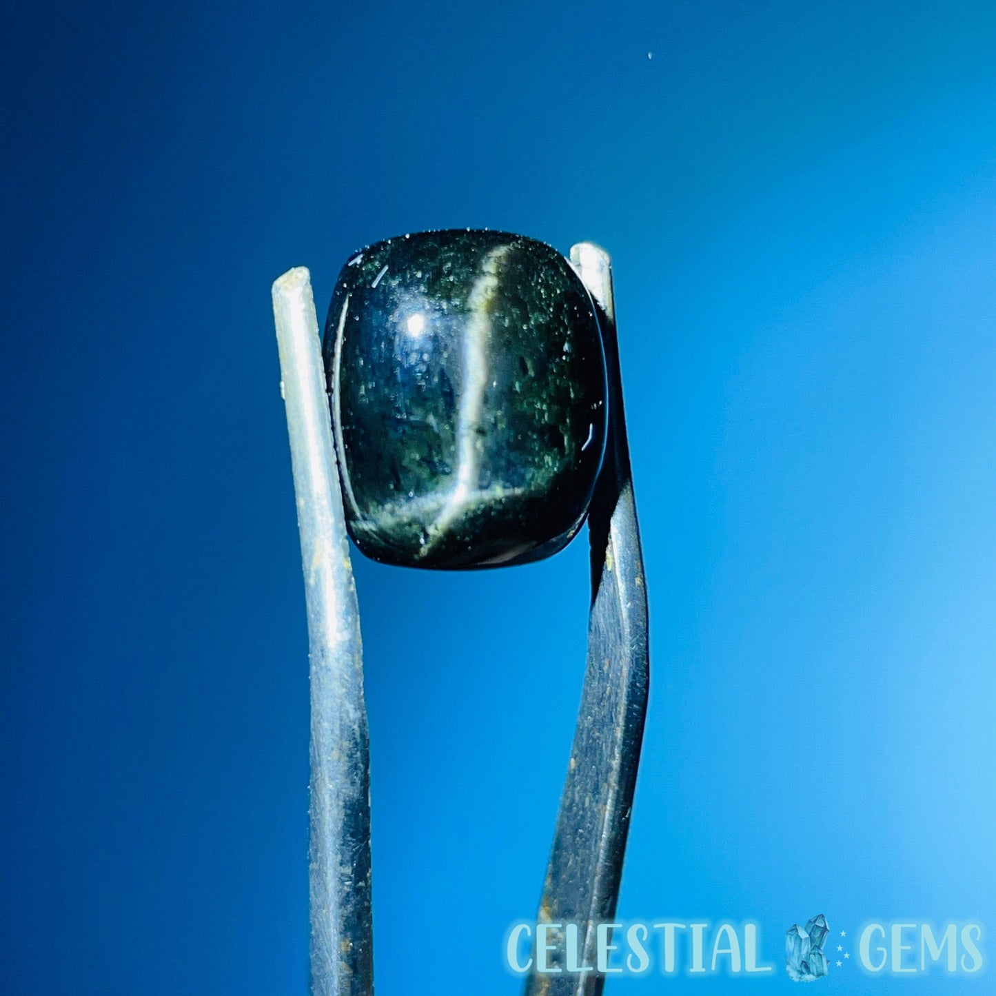 Black Star Diopside Polished Gemstone Cabochon (Video)