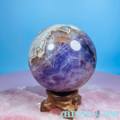 Amethyst + Mexican Crazy Lace Agate Large Sphere