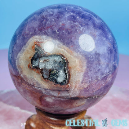 Amethyst + Mexican Crazy Lace Agate Large Sphere