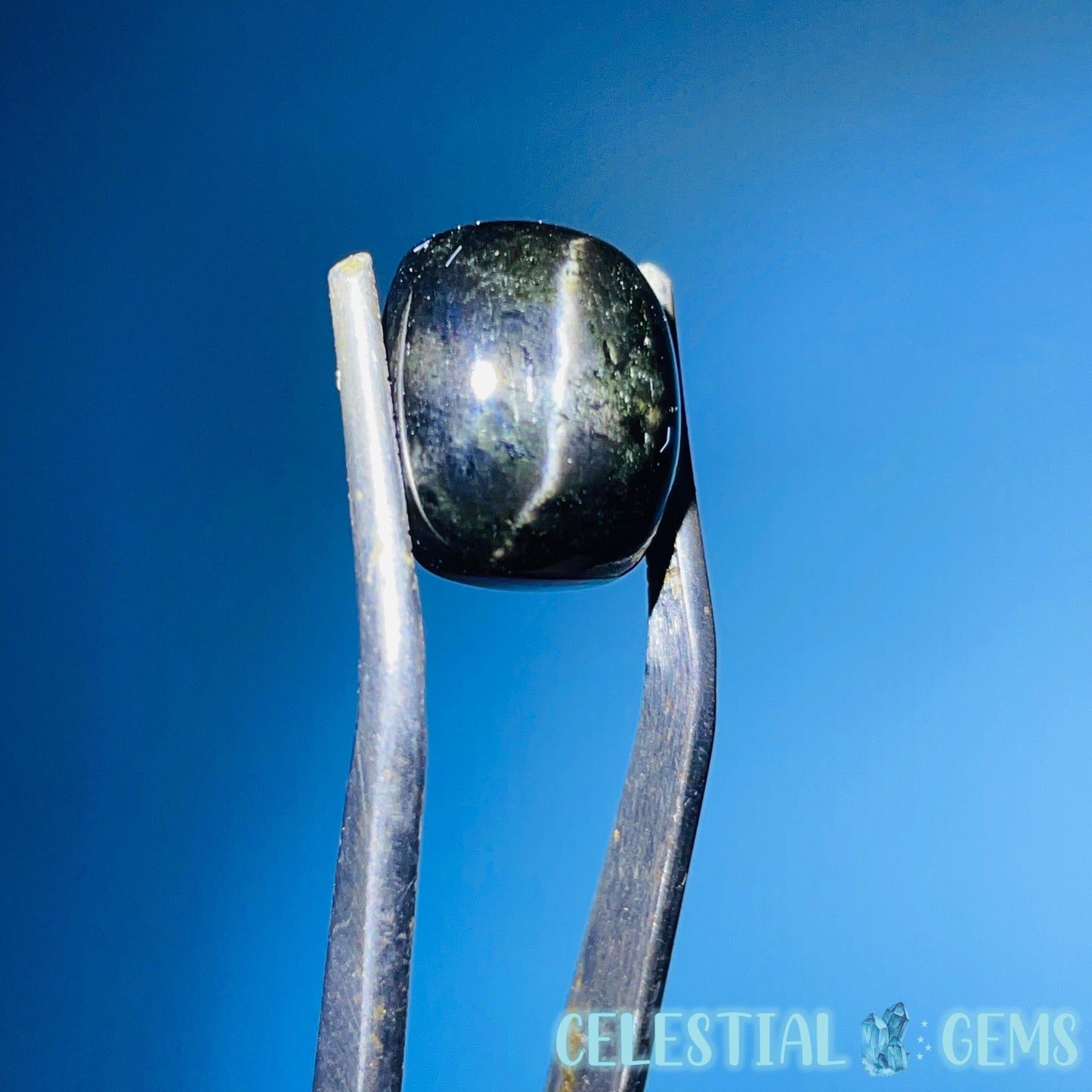 Black Star Diopside Polished Gemstone Cabochon (Video)