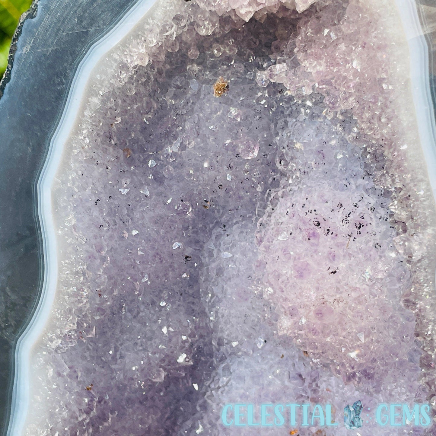 Amethyst + Agate + UV Calcite Large Geode Cave (Video)