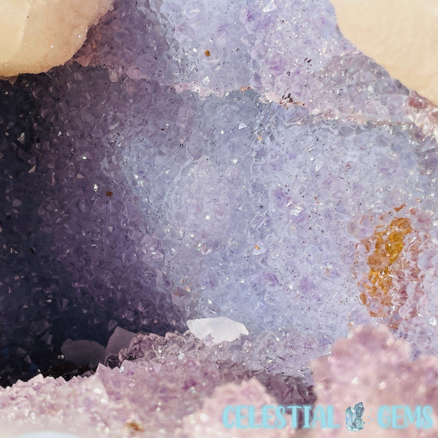 Amethyst + Agate + UV Calcite Large Geode Cave (Video)