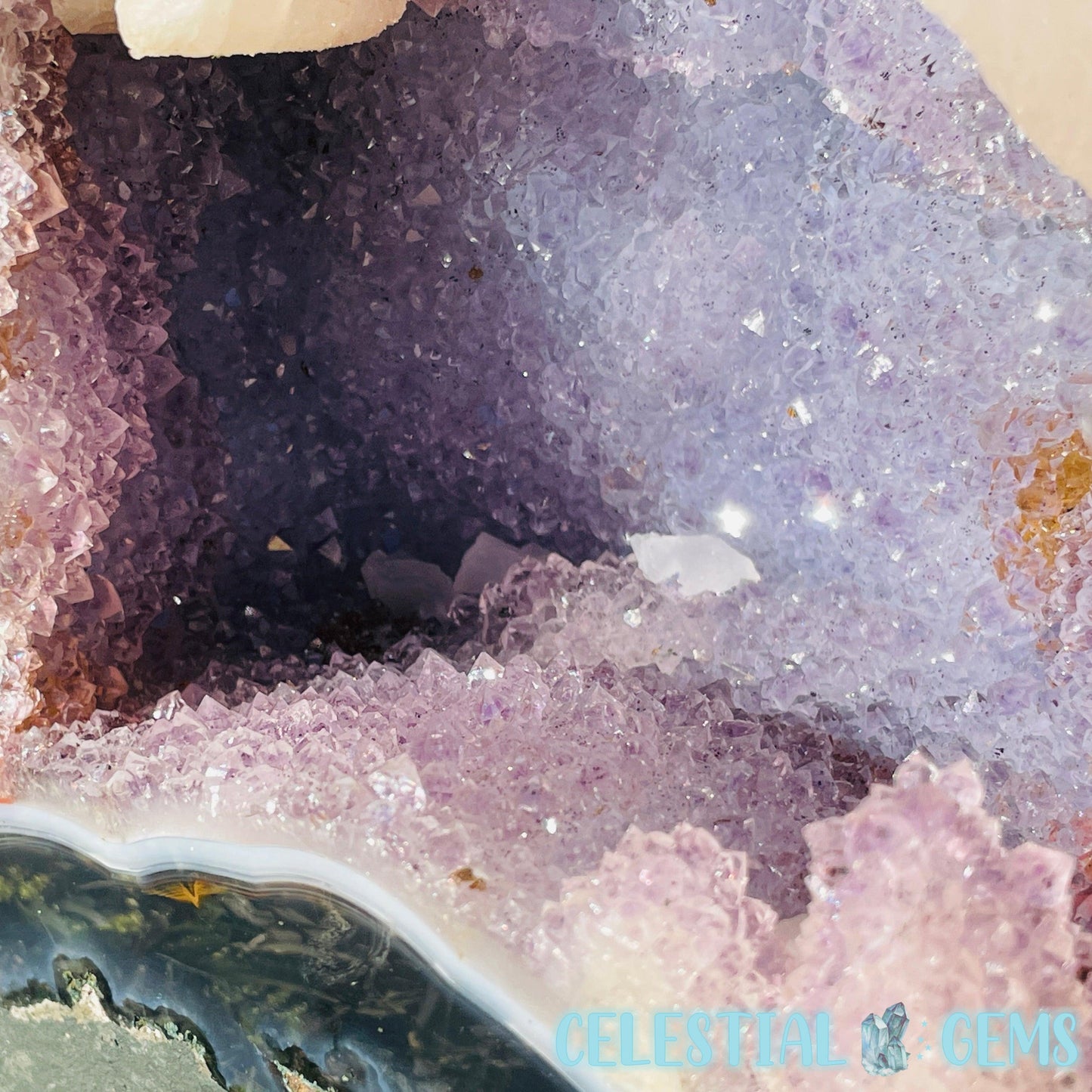 Amethyst + Agate + UV Calcite Large Geode Cave (Video)