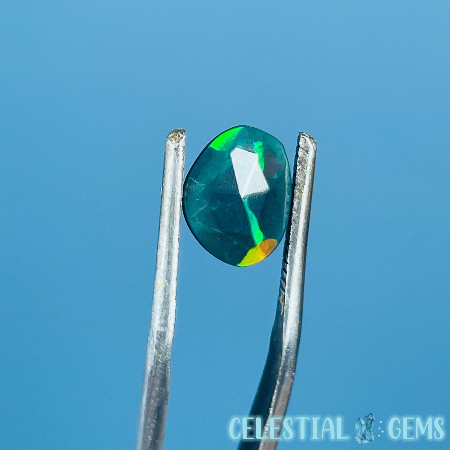 AAA Rosecut Ethiopian Black 'Fire' Welo Opal Polished Mini Crystal in Specimen Pottle (Video)