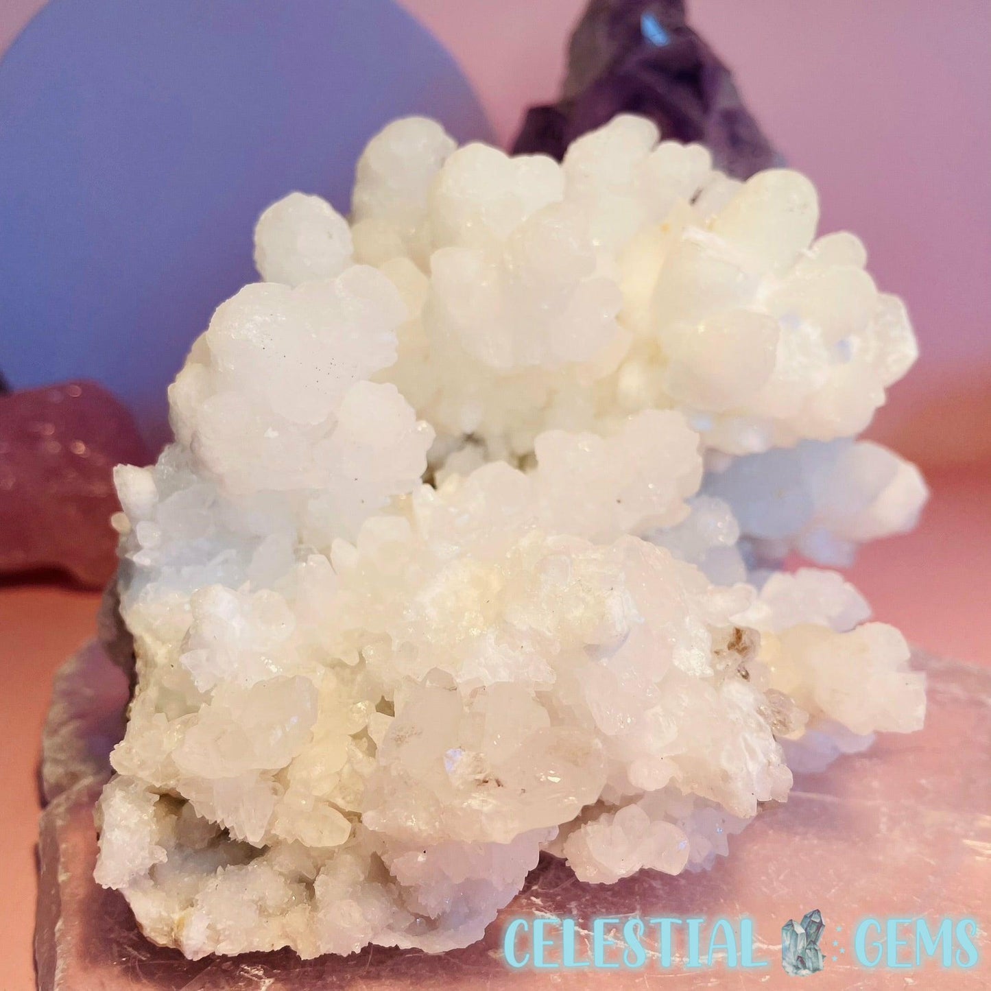 Coralised White Aragonite + UV Calcite Large Cluster