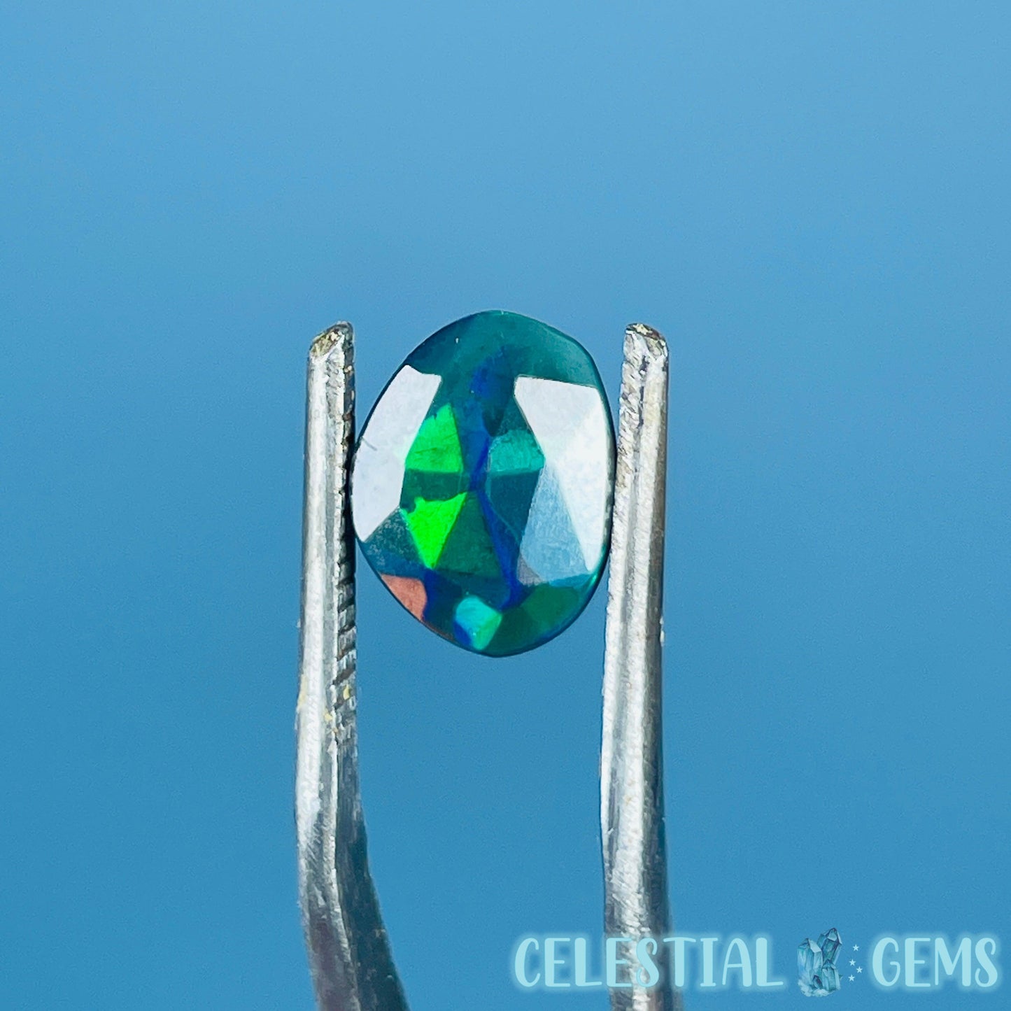 AAA Rosecut Ethiopian Black 'Fire' Welo Opal Polished Mini Crystal in Specimen Pottle (Video)