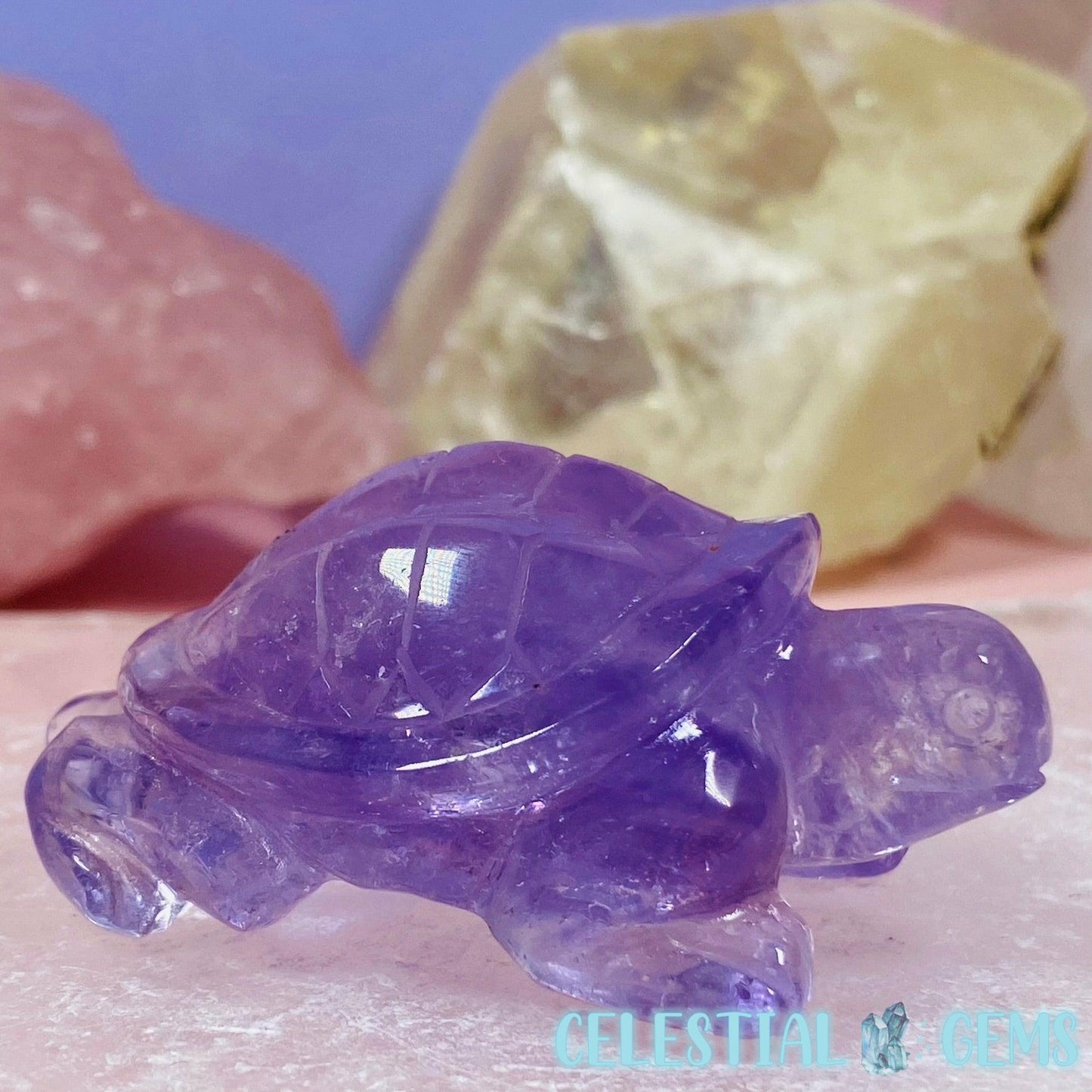 High Grade Amethyst Tortoise Small Carving