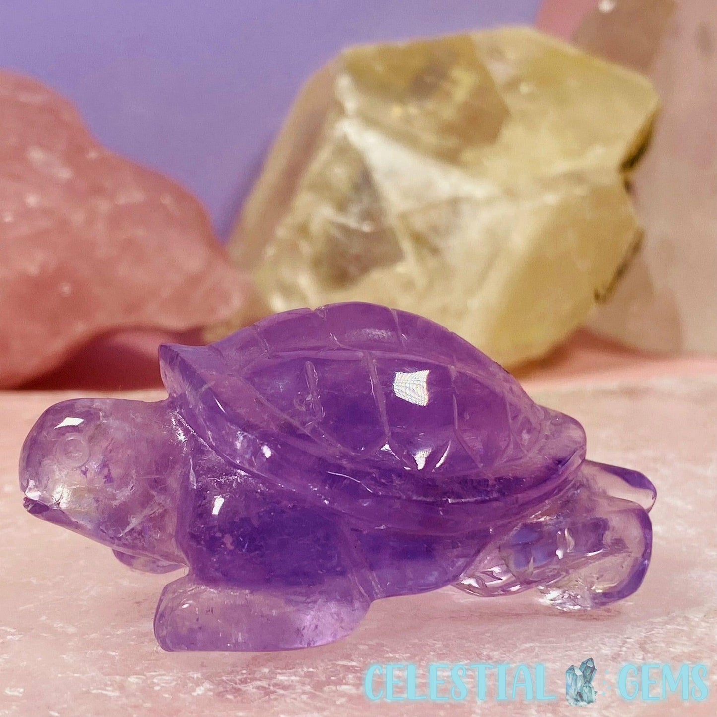 High Grade Amethyst Tortoise Small Carving