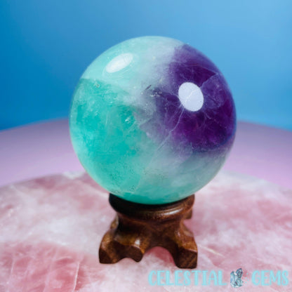 Bubblegum Green + Purple Fluorite Medium Sphere