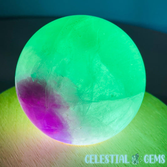 Bubblegum Green + Purple Fluorite Medium Sphere