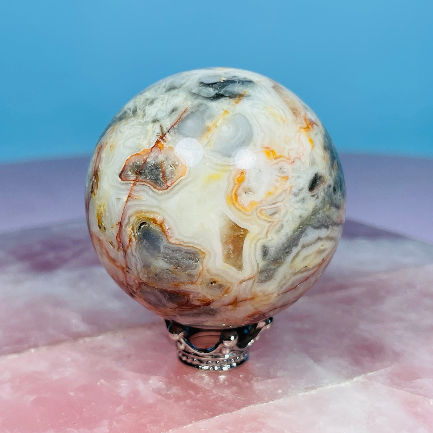 Crazy Lace Agate Medium Sphere