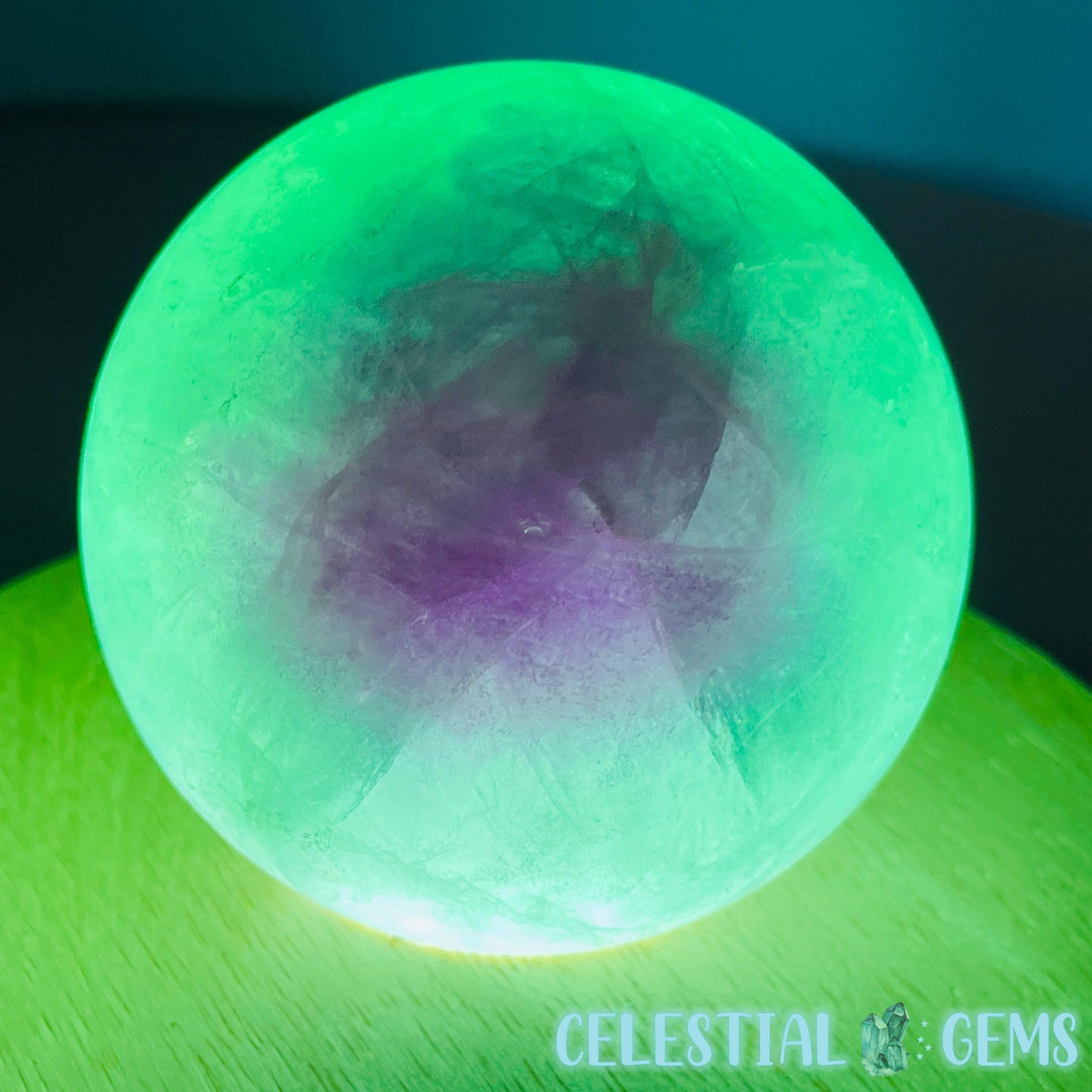 Bubblegum Green + Purple Fluorite Medium Sphere