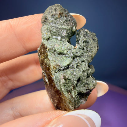 Gold Rutile Chlorite Quartz Raw Piece with Polished Seer Window