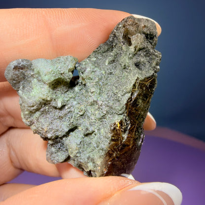Gold Rutile Chlorite Quartz Raw Piece with Polished Seer Window