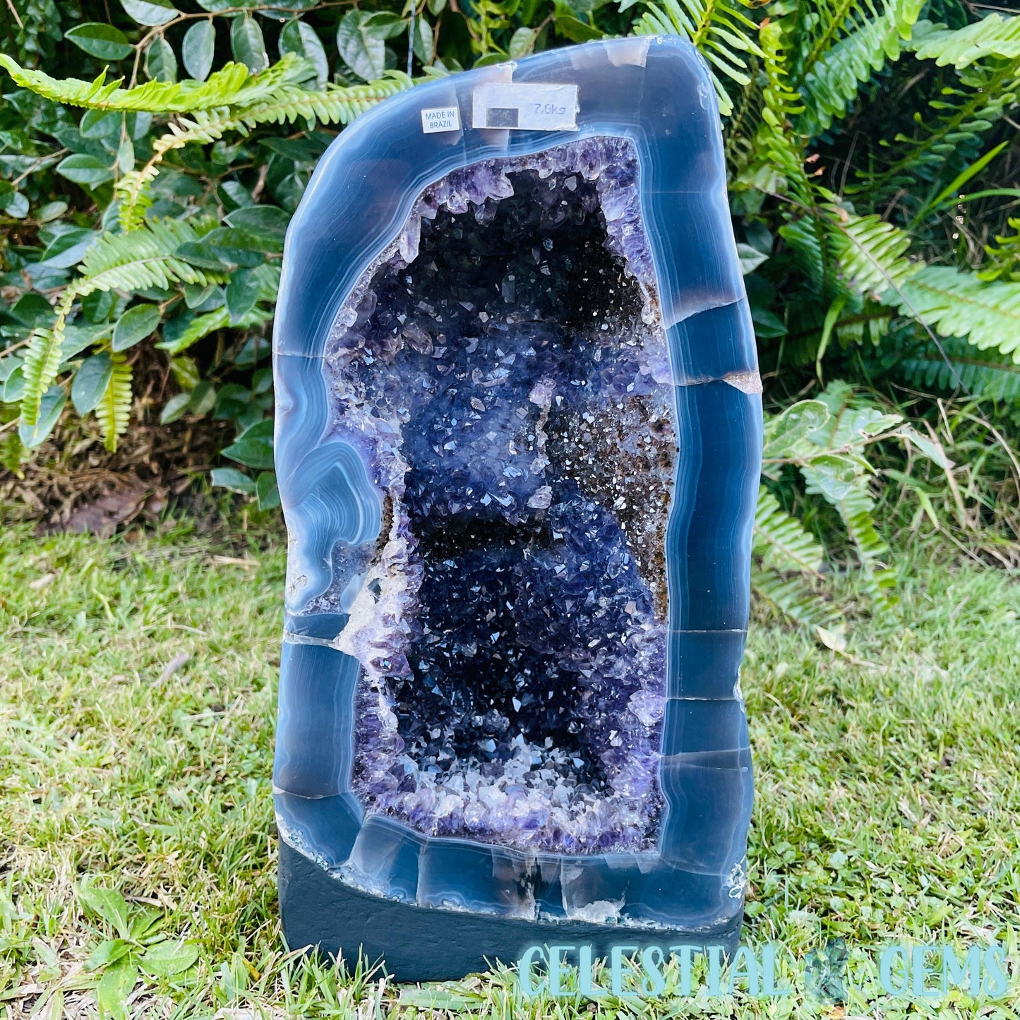 Dark Amethyst + Agate Large Geode Cave (Video)