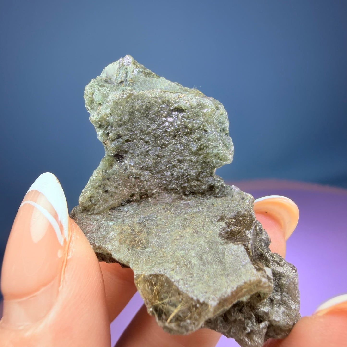 Gold Rutile Chlorite Quartz Raw Piece with Polished Seer Window