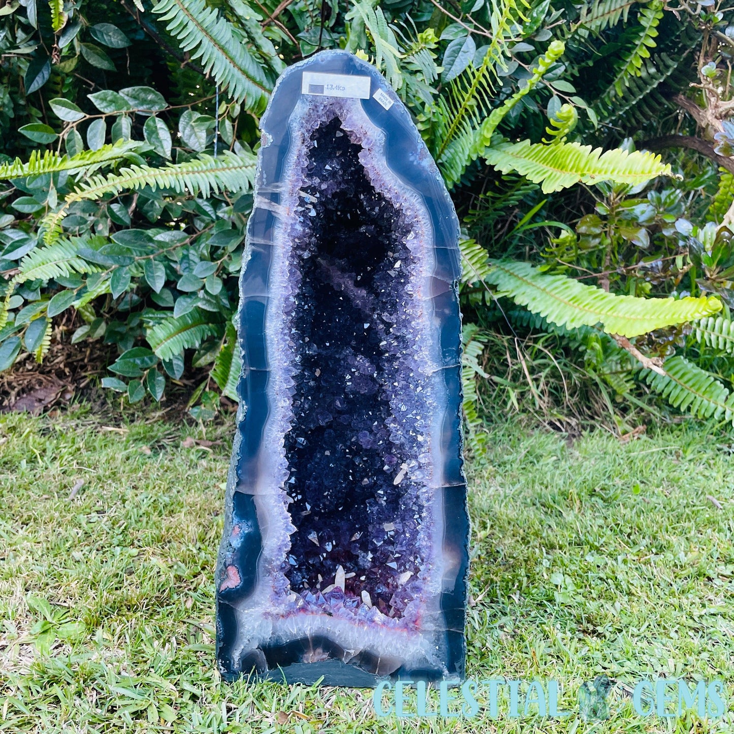 Dark Amethyst + UV Calcite Large Geode Cave (Video)