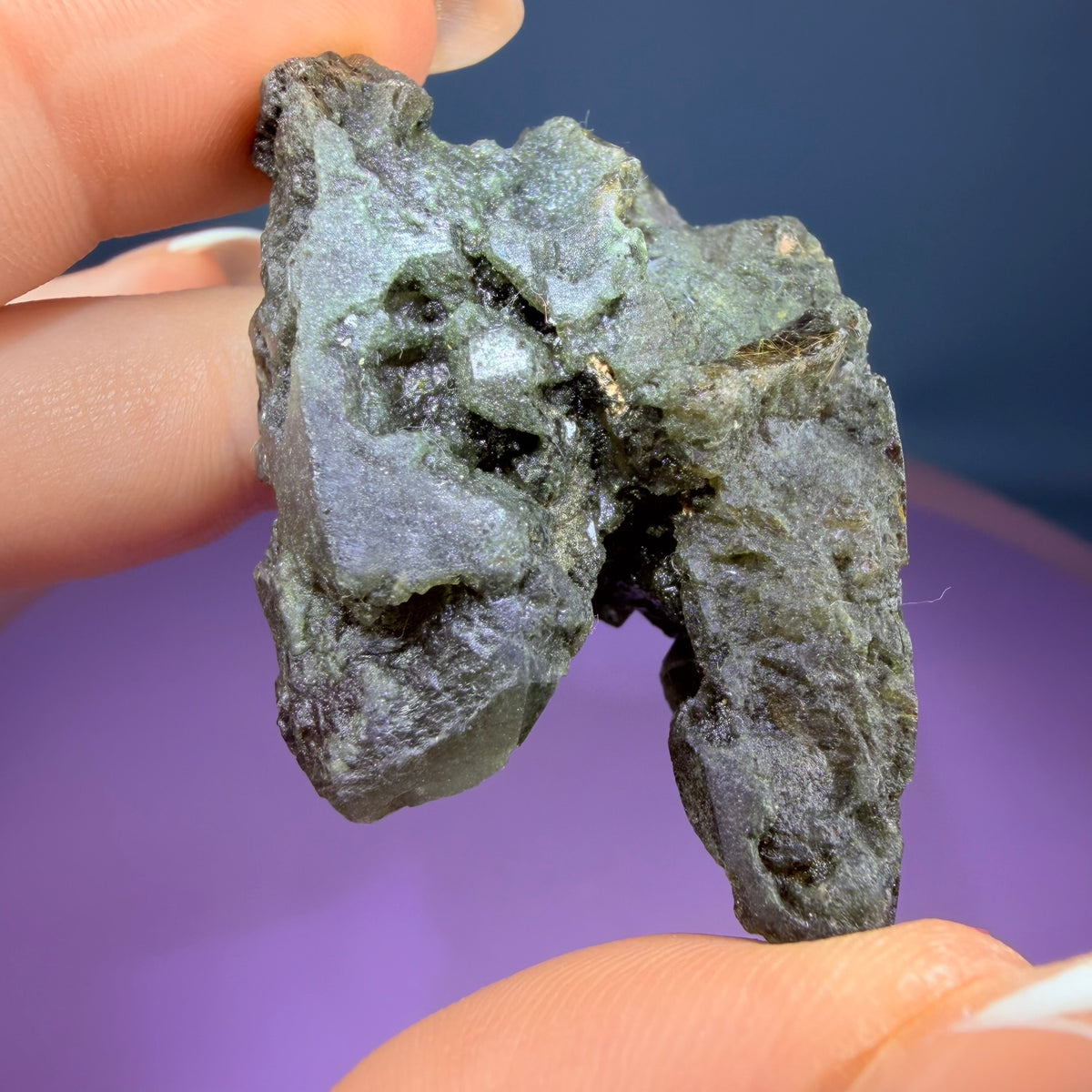 Gold Rutile Chlorite Quartz Raw Piece with Polished Seer Window