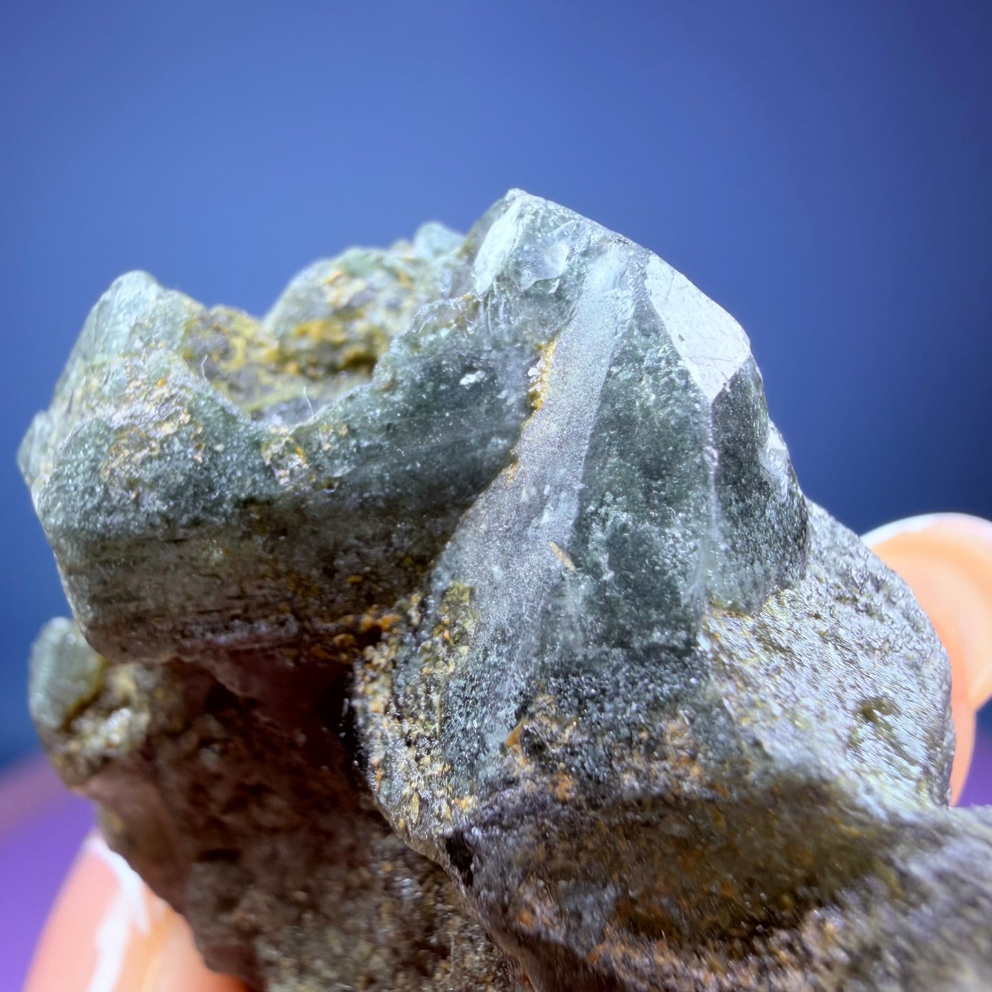 Gold Rutile Chlorite Quartz Raw Piece with Polished Seer Window