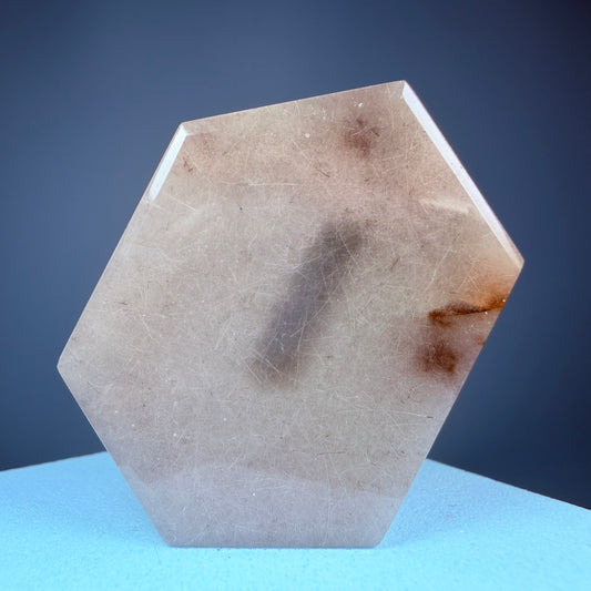 Grey Amphibole Window Quartz Small Hexagon Slice