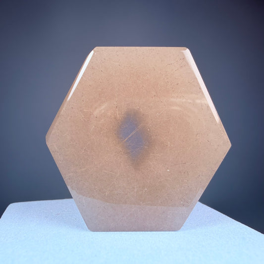 Grey Amphibole Window Quartz Small Hexagon Slice