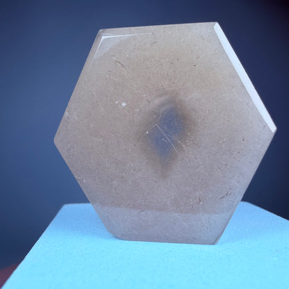 Grey Amphibole Window Quartz Small Hexagon Slice
